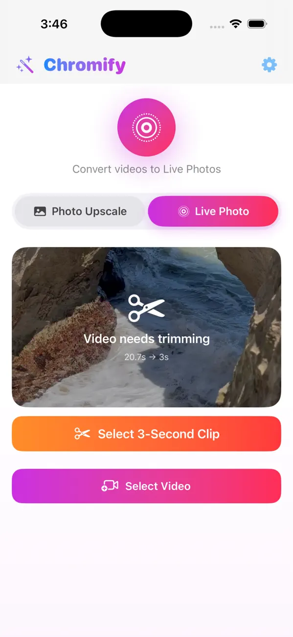 Chromify trim video flow